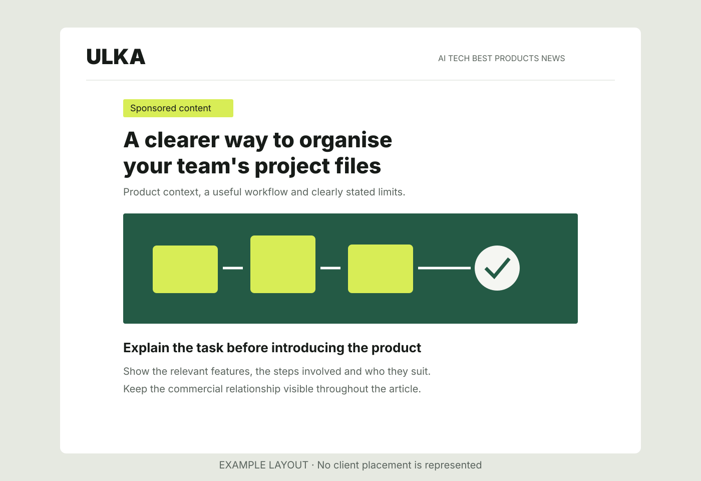 Example sponsored article layout with a clear Sponsored content label