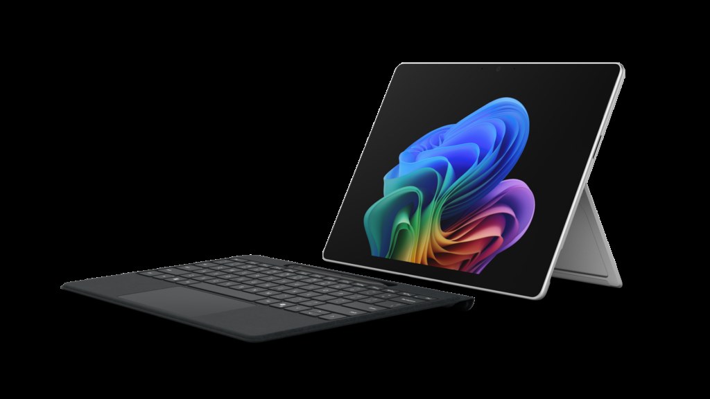 Microsoft Surface Pro with keyboard attached, illustrating on-device computing.