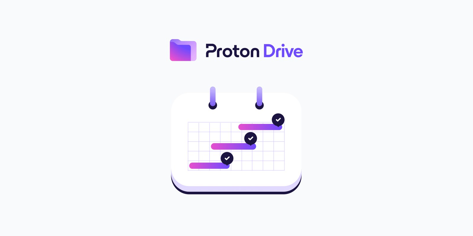 Proton Drive logo and calendar graphic from its product update