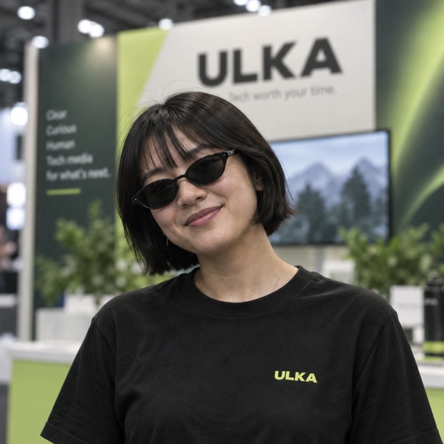 Hana Mori wearing dark sunglasses and an ULKA T-shirt.