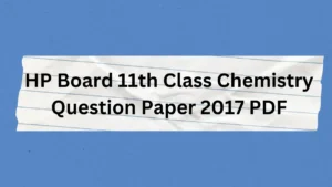HP Board 11th Class Chemistry Question Paper 2017